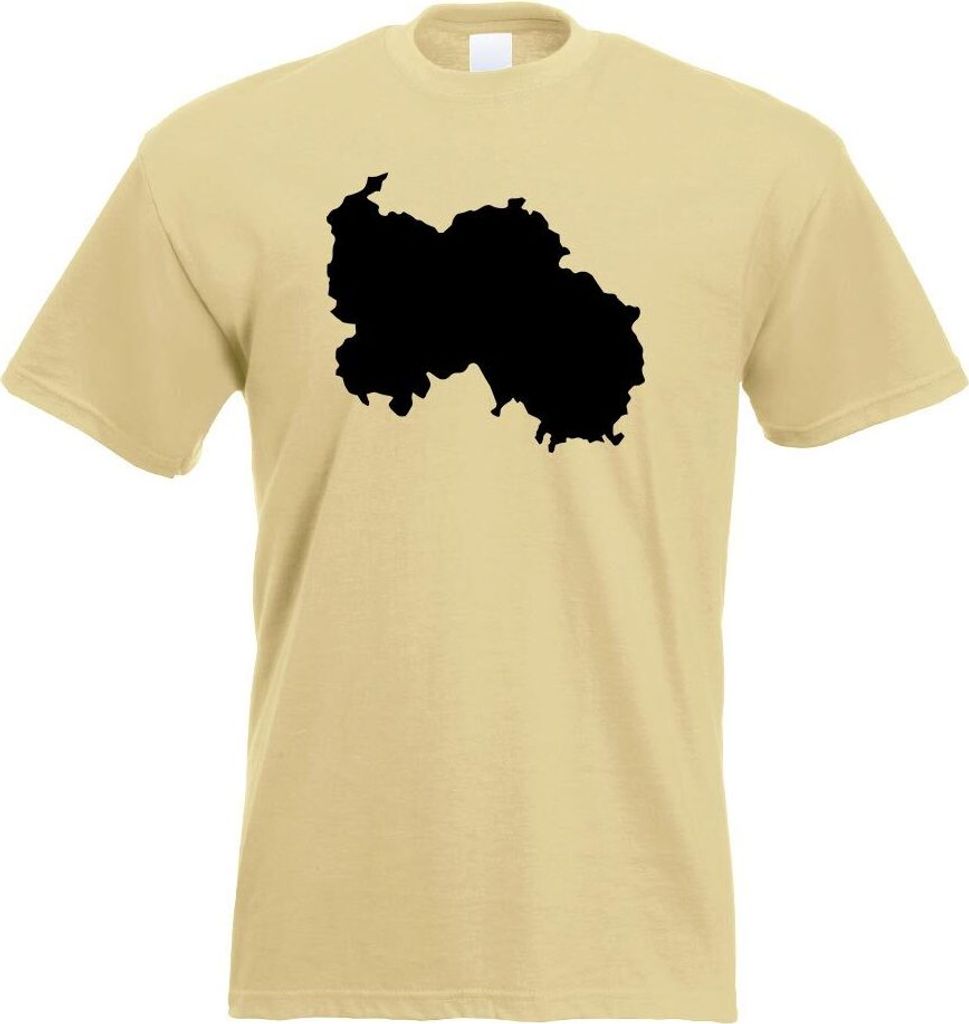 Kiwistar - T-Shirt - Khaki - Südossetien Umriss Kontur Herren Funshirt Bedruckt Design Sprüche Spruch Motive - mit Motiv Bedruckt - Funshirt Desi...