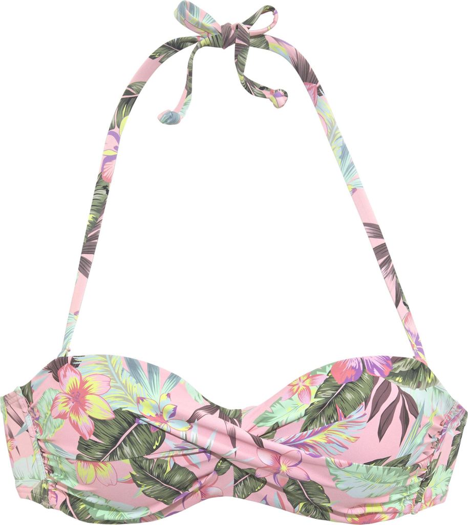 s.Oliver Bügel-Bandeau-Bikini-Top rose-bedruckt Größe 42 Cup E