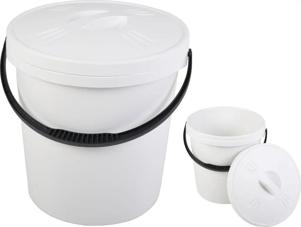 Seau pour Entretien et Jardinage 16L, Seau Blanc avec Couvercle Plast