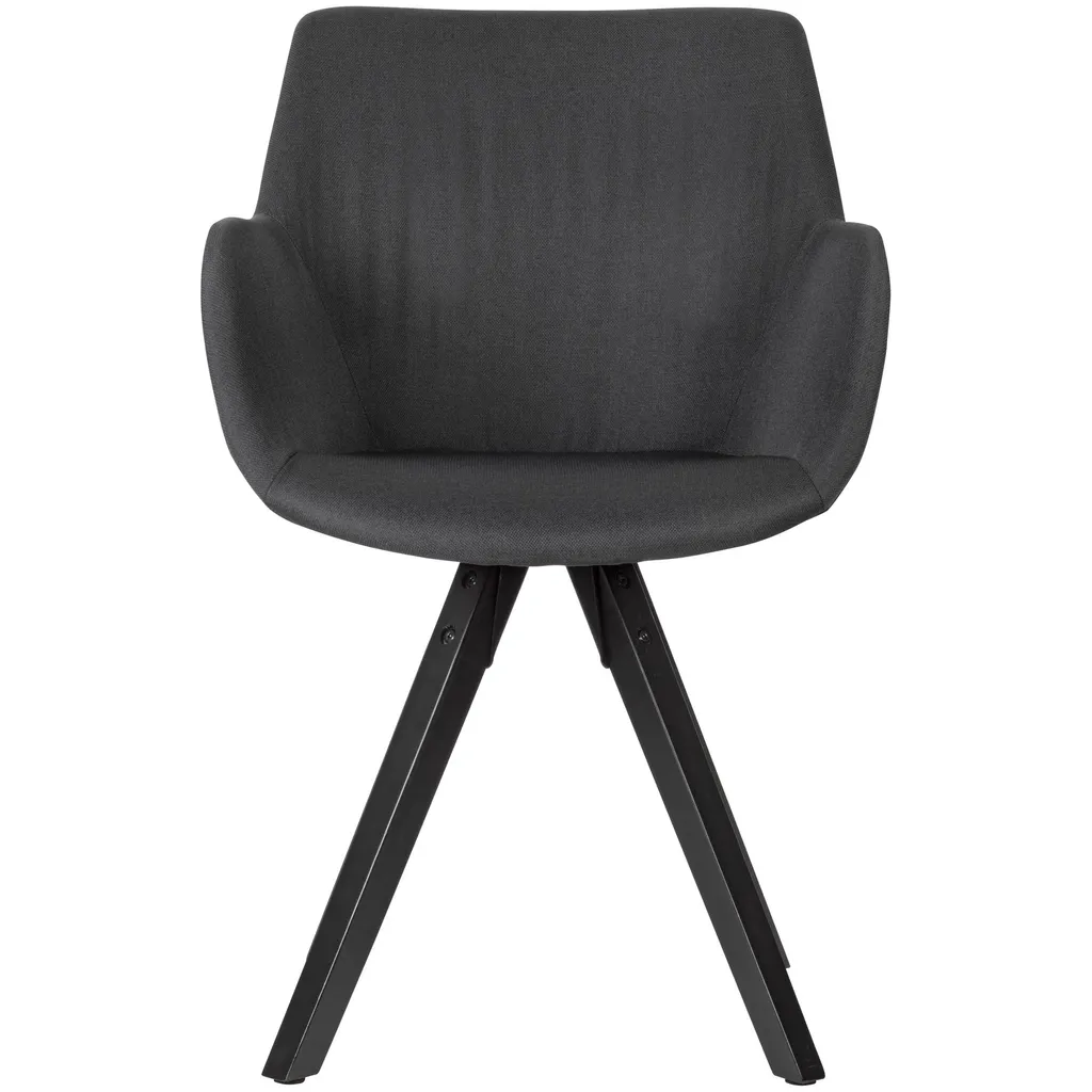 Chaises ergonomiques noires à accoudoirs et structure métal 85cm
