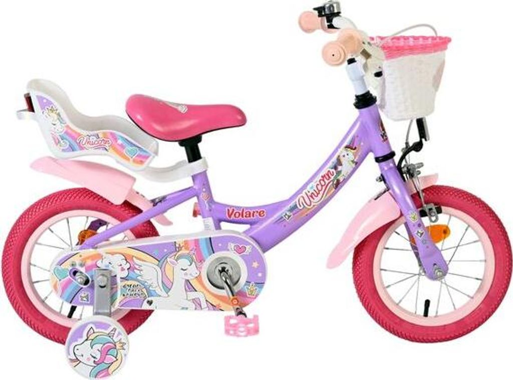 Volare Unicorn Kinderfahrrad - Mädchen - 12 Zoll - Lila Produktbild 