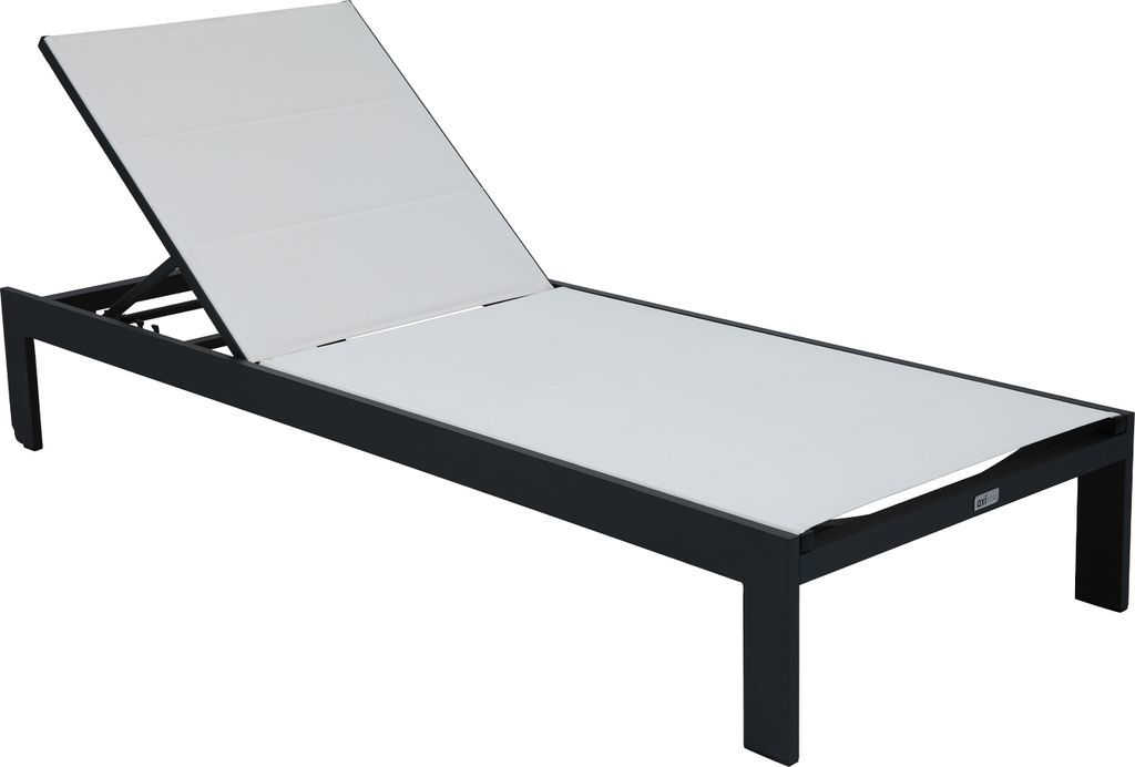 AXI Elio Gartenliege in Anthrazit / Creme | Sonnenliege aus Aluminium mit verstellbarer Rücklehne - 5 Positionen | Sonnenbett / Liege für Drauße...