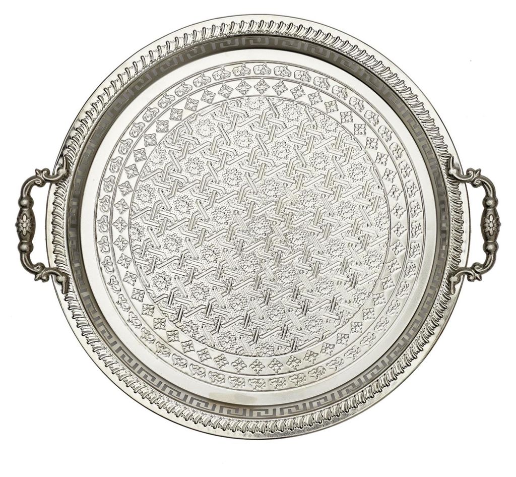 Home Deco Factory Rabat Tablett - dekoratives Metall - Rund Produktbild 