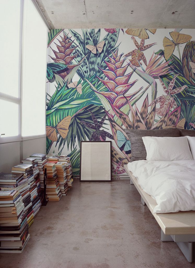 Coloray Fototapete 250x250 cm Latextapete Magicstick - Retro Pastellblumen