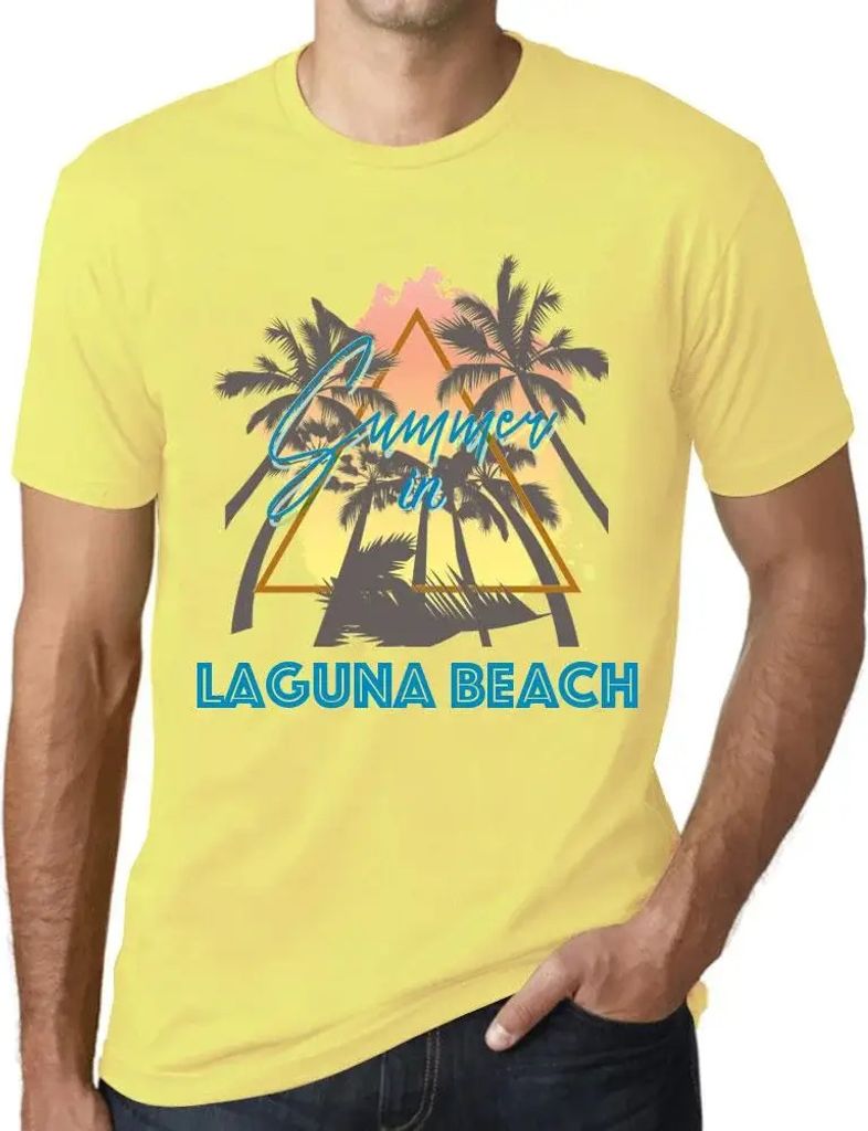 Herren Grafik T-Shirt Palmen Sonnenschein Sommer in Laguna Beach – Palm, Sunshine, Summer In Laguna Beach – Öko-Verantwortlich Vintage Jahrgang