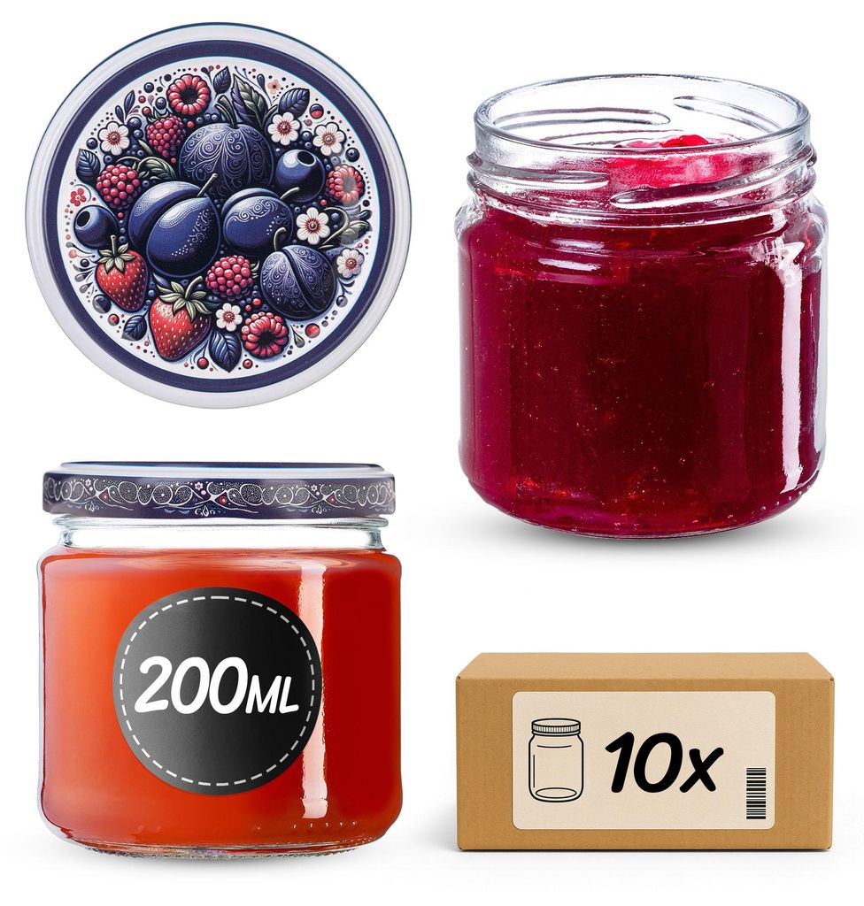 Sada sklenic KADAX, objem 200 ml, 10 kusů, průměr 66 mm, Obrázek produktu 