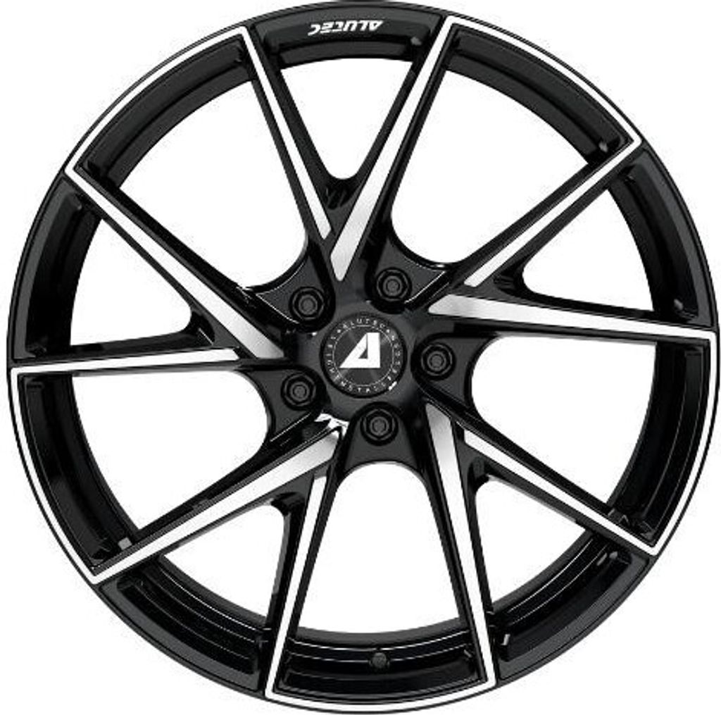 18 Zoll Alufelge ALUTEC ADX.01 18"x8,5" 5x108 PCD ET47 70,1mm Felge Schwarz Frontpoliert