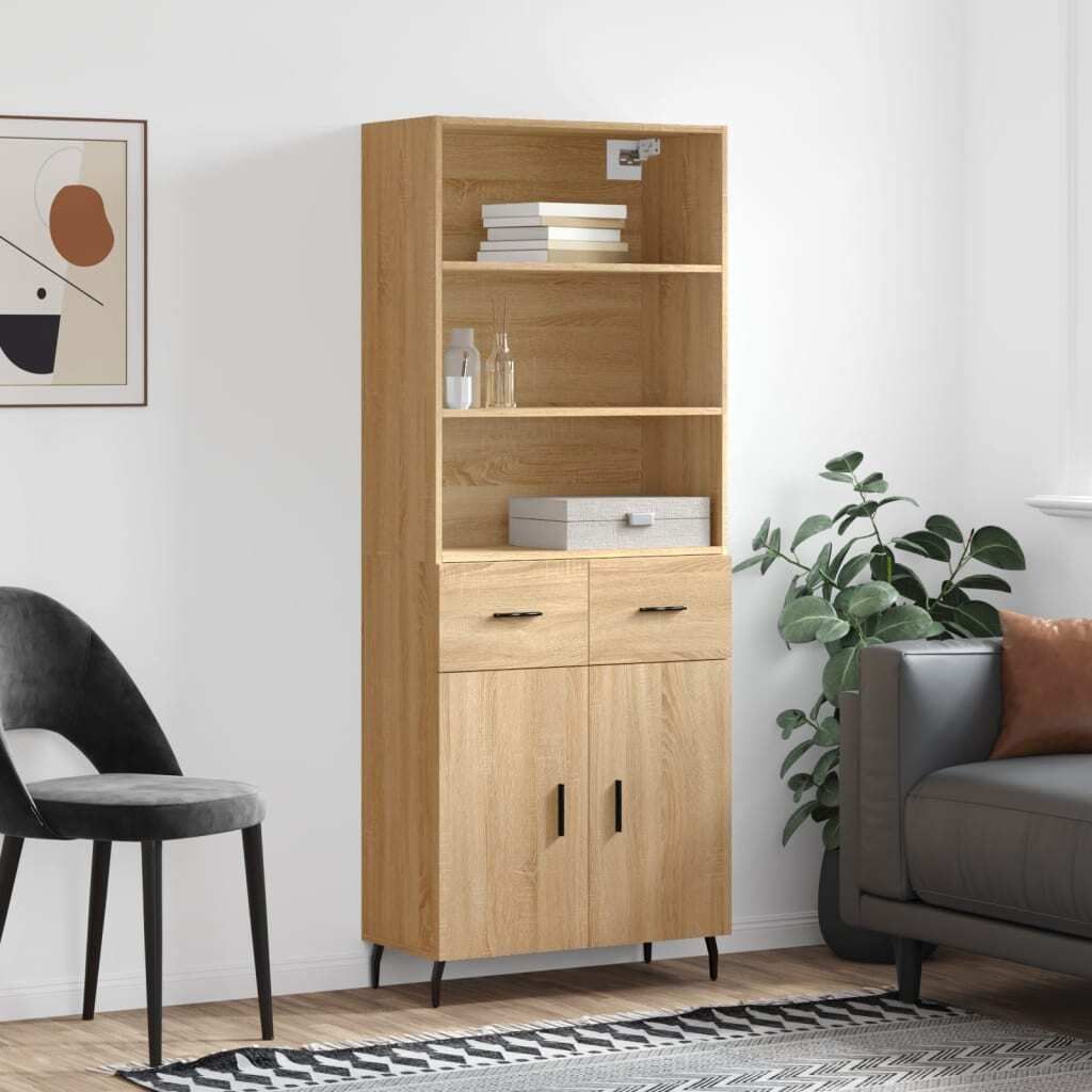 Maison Exclusive - Highboard Sonoma-Eiche 69,5x34x180 cm Holzwerkstoff