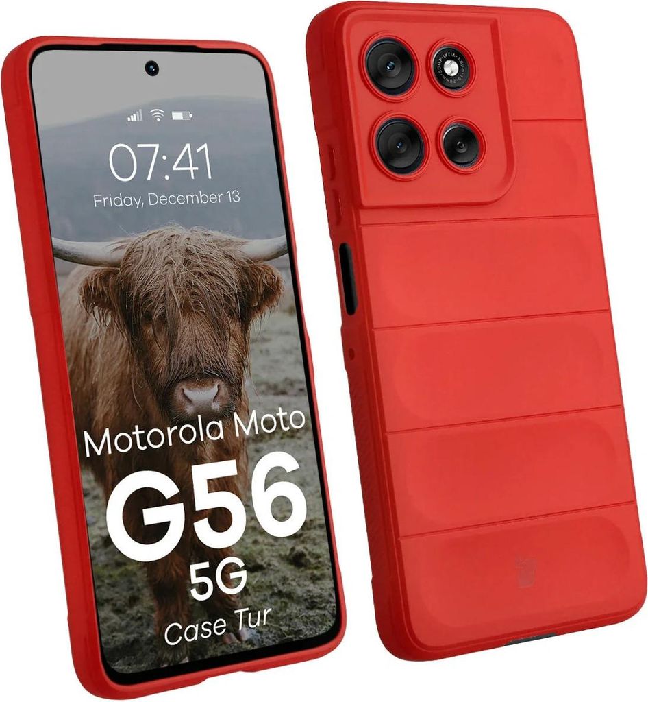 Robuste Handyhülle für Motorola Moto G56 5G, Bizon Case Tur, Rot