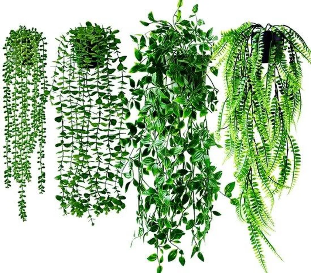Plantes artificielles tombantes en lot de 4 pour une déco murale design