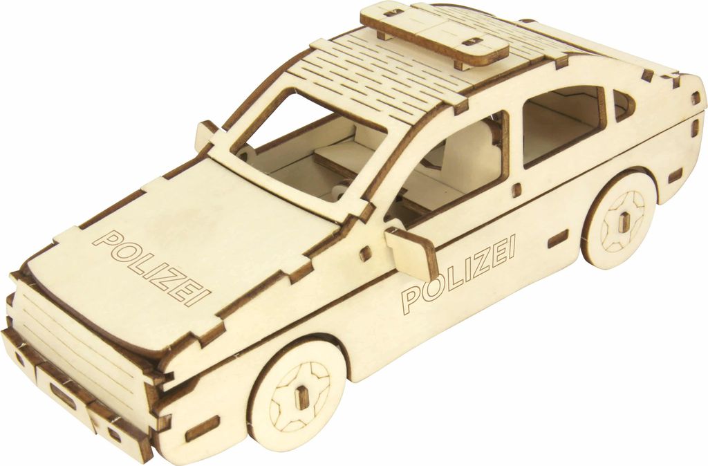 SOL-EXPERT 3D Holz Puzzle Polizeiauto