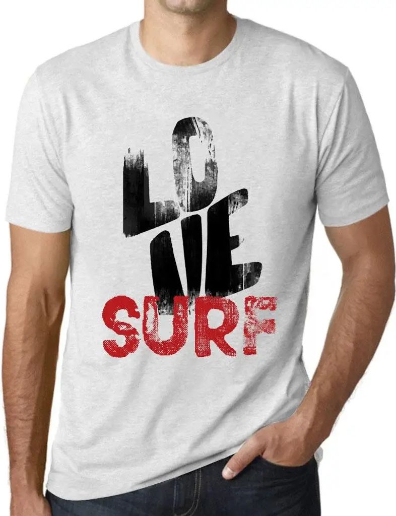 Herren Grafik T-Shirt Liebe surfen – Love Surf – Öko-Verantwortlich Vintage Jahrgang Kurzarm Lustige Druck Geburtstag Geschenk Mann
