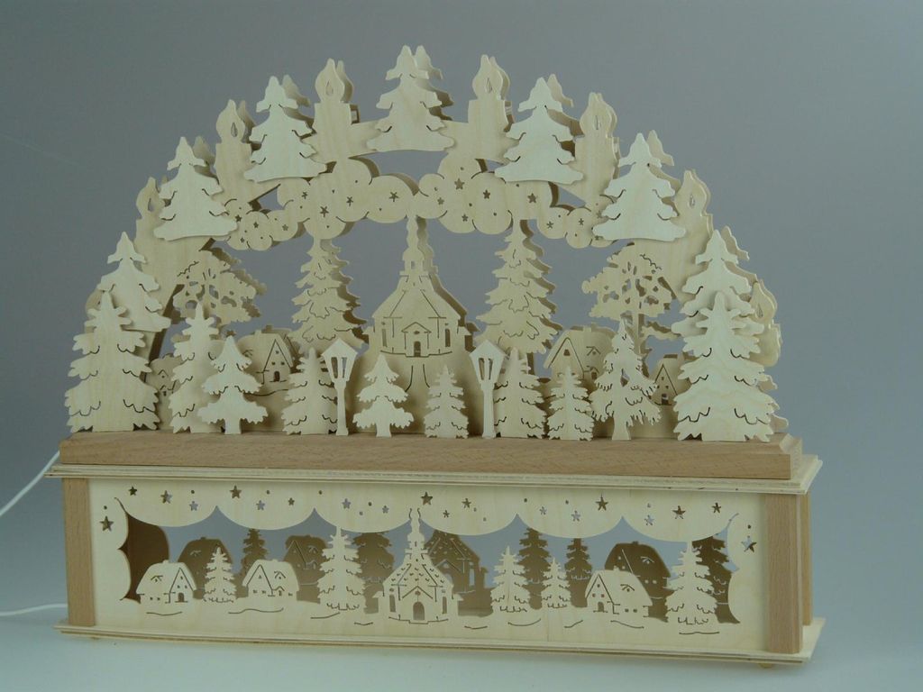 Original Erzgebirgischer Marken Schwibbogen Lichterbogen 50 x 43 cm K50-B_158