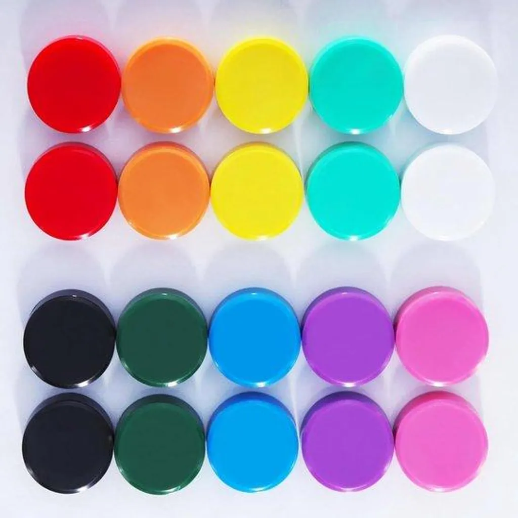 Kit de 20 Aimants Ronds pour Tableau Magnétique - 10 Couleurs Mixtes