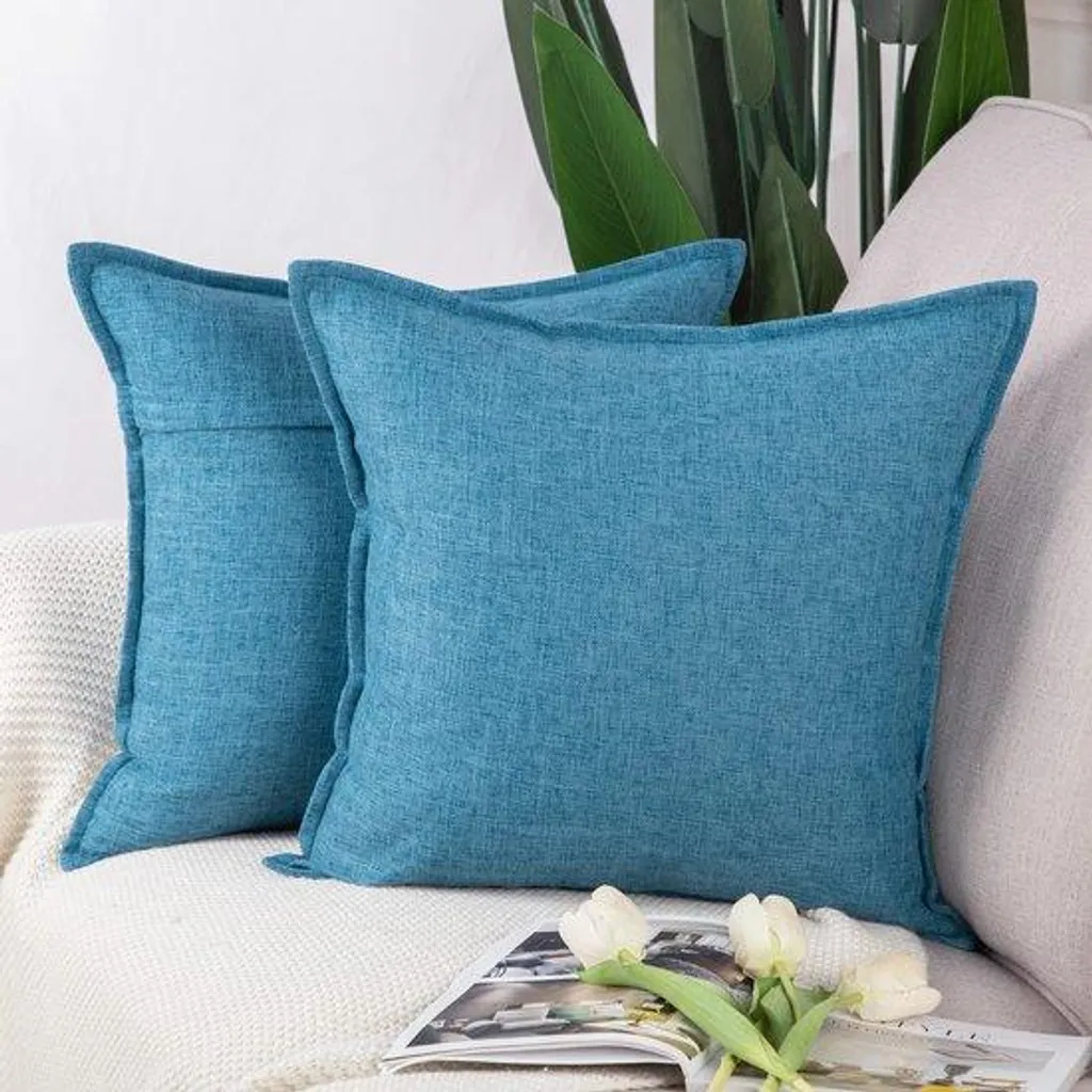 Rénovez vos Coussins avec nos Housses 60x60 Bleu en Lin et Polyester Durable
