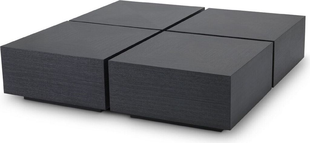 Casa Padrino Luxus Couchtisch 4er Set Anthrazitgrau 65 x 65 x H. 32,5 cm - Quadratische Massivholz Wohnzimmertische - Wohnzimmer Möbel