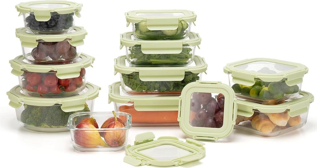 Glas Aufbewahrungsdosen-Set - 12 Teile - ideal für Meal Prep - BPA-frei