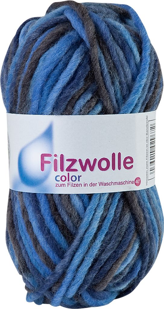 Filzwolle Color, 50 g Wasserblau 23