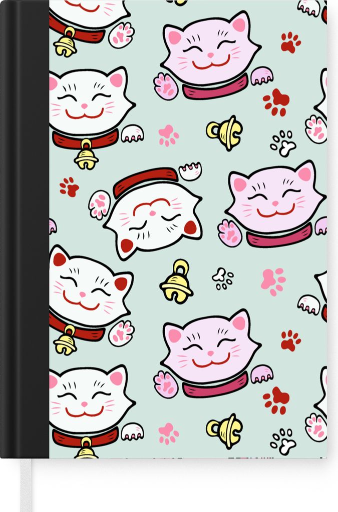 MuchoWow Notizbuch Tagebuch Haushaltsbuch Notebook A5 Katze - Haustiere - Muster - Notizblock - Notizheft - Notebook - Schreibblock - Papier