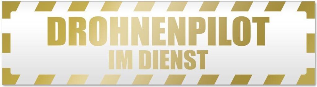 Kiwistar Drohnenpilot Dienst gestreift Magnetschild Schild magnetisch - 20cm Gold - Magnetfolie für Auto PKW Kfz