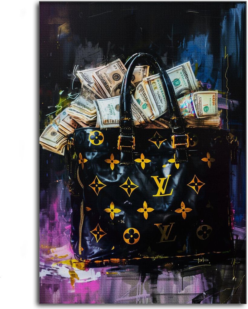 Money Stacks - Leinwandbild Pop Art / 20x30 cm / Acryl / Ohne Rahmen