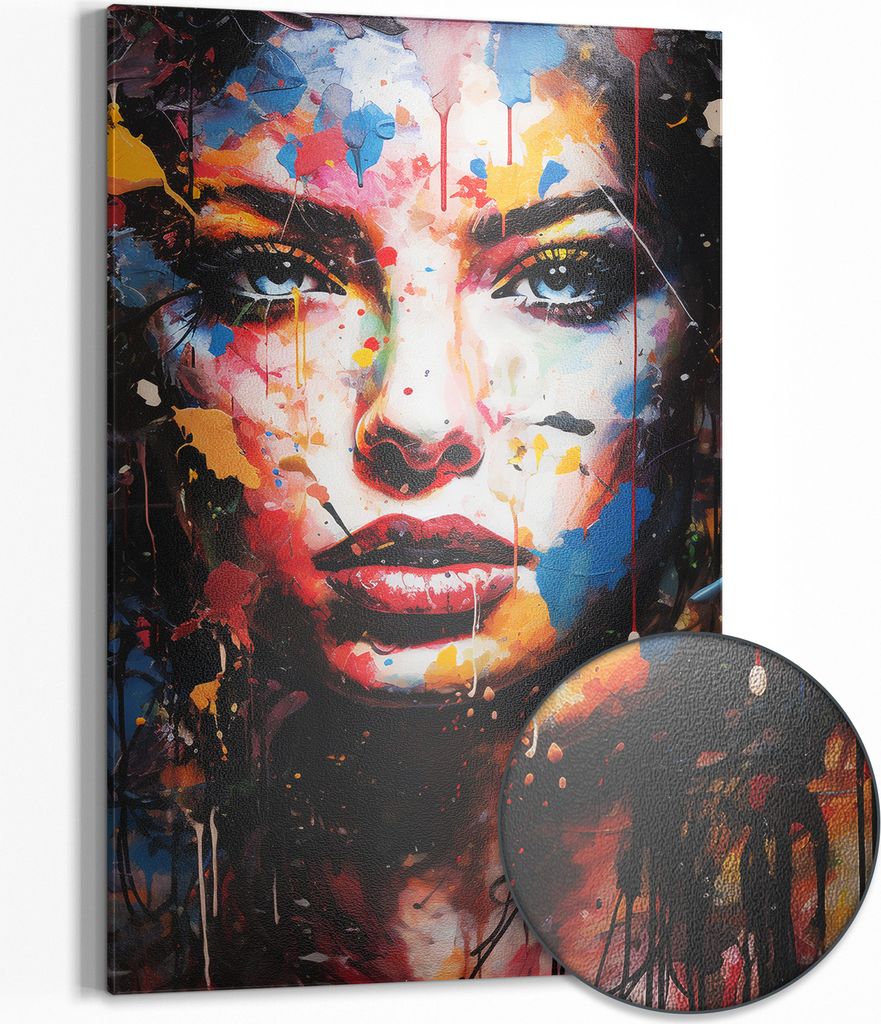 DEQOART Magnettafel Metall 40x60 cm 'Gesicht der Farben' Whiteboard Pinnwand Büro