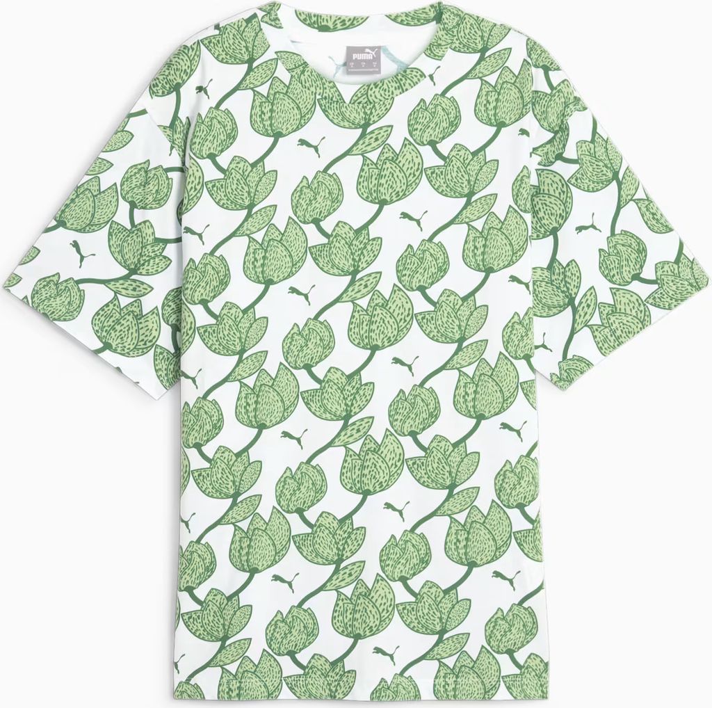 PUMA ESS BLOSSOM AOP T-Shirt Damen grün S