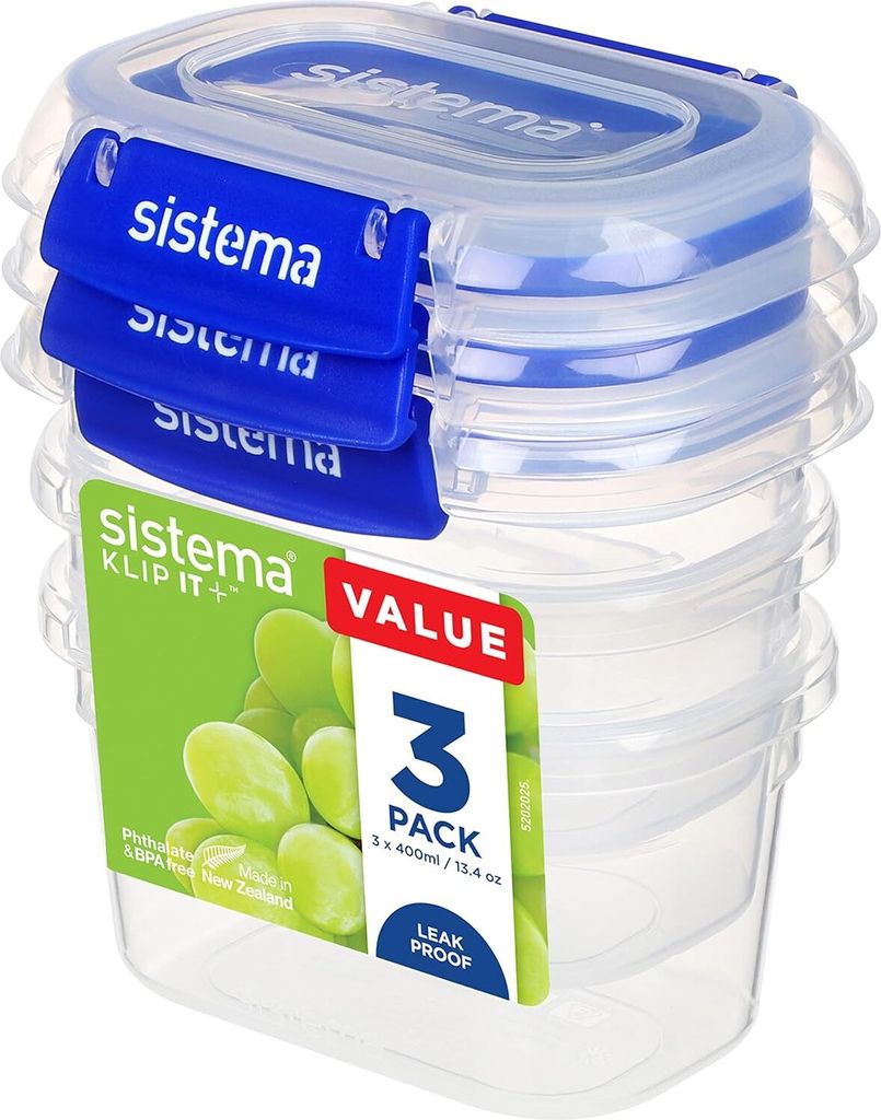Sistema Frischhaltedose KLIP IT PLUS 400 ml blau 3er Set Produktbild 
