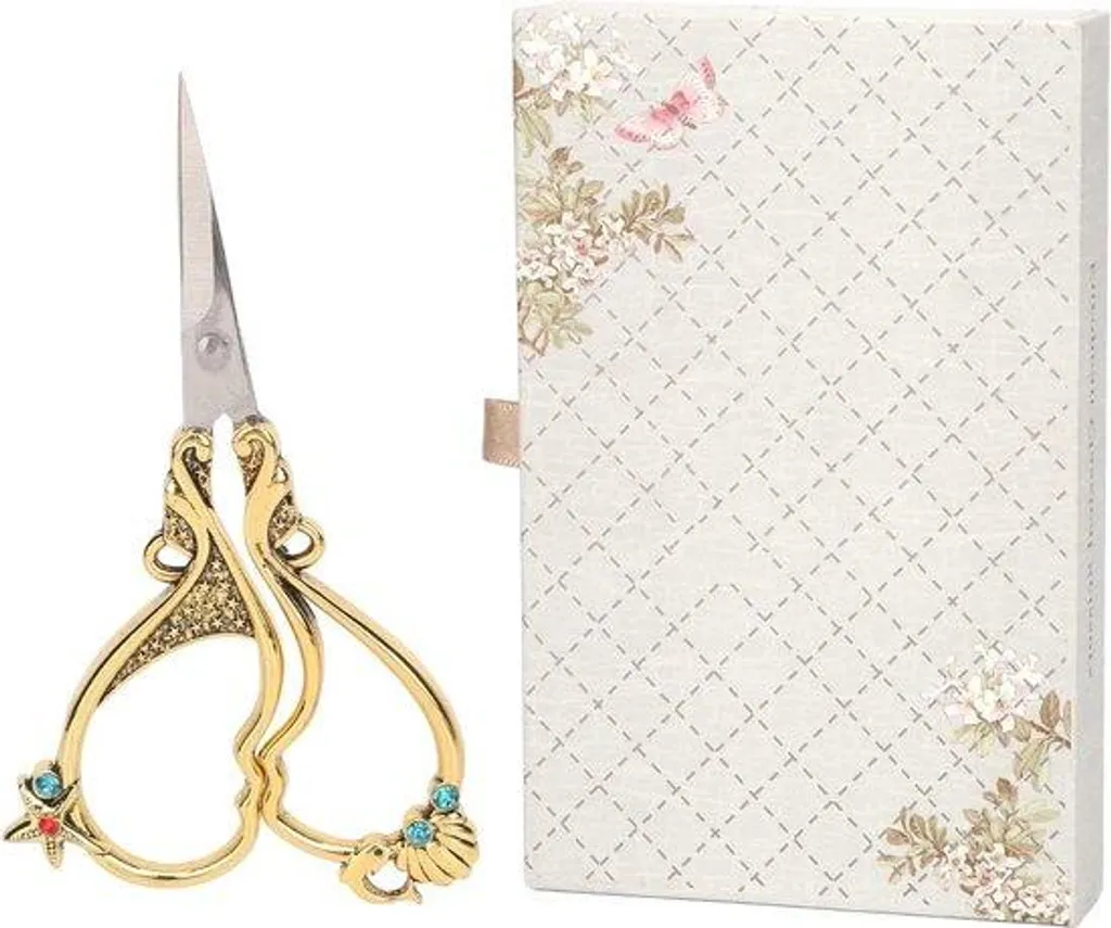 Ciseaux de couture dorés vintage faits main avec pointe effilée 11cm