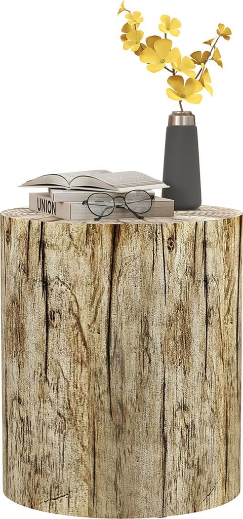 HOMCOM Beistelltisch, Couchtisch im Baumstumpf-Design, Rund Produktbild 