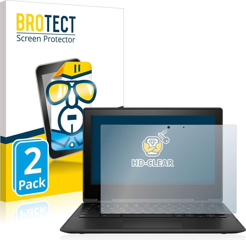 2x Für HP Chromebook x360 11 G3 Schutzfolie BROTECT Displayschutz Display Schutz Folie Klar Transparent