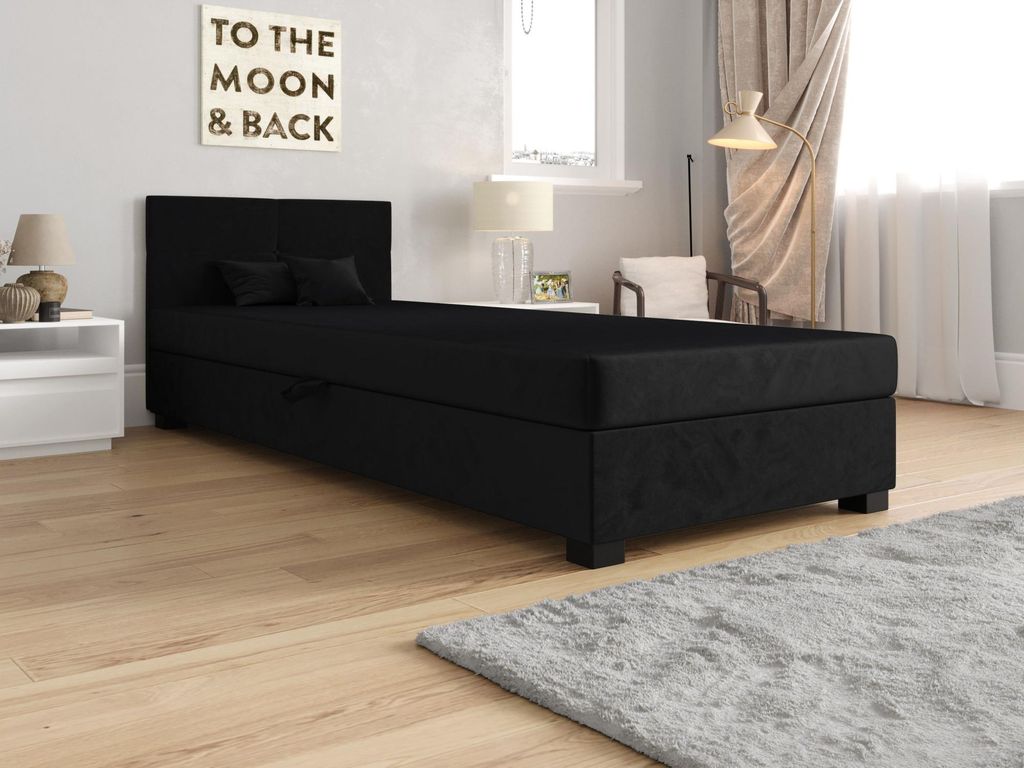 Einzelbett mit Polsterung 80x195 LOCIKA 1 - Graphit