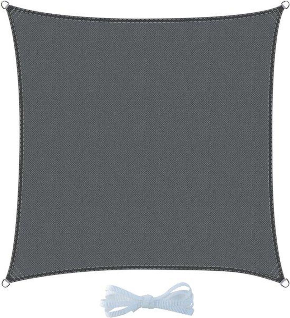 Vierkant schaduwdoek 2-5 x 2-5 m antraciet, 95% UV-beschermung, wasserdicht, für Terrasse, Balkon, Garten