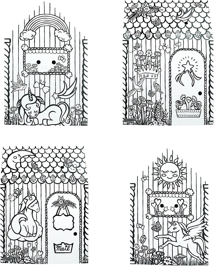 Maison de jeu Licorne sans bords coupants en carton ondulé pour enfant - 8