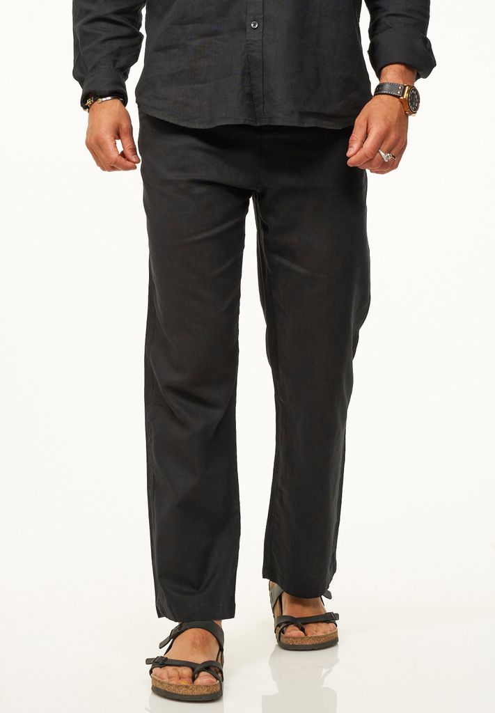 DAILY Baumwolle Herren Leinenhose für Herren aus 100% Leinen luftige Sommerhose Leichte Hose mit Gürtelschlaufen - Stoffhose im Sommerstyle