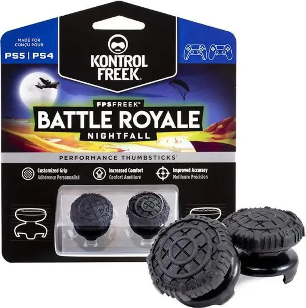 Stoppez la Glisse : Poignées KontrolFreek Nightfall pour Manette PS4/PS5 Noir