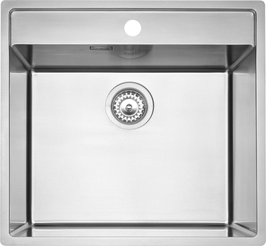 REGINOX R41192 Edelstahlspüle VERO 50x40 (L) OKG mit Hahnlochbank ab Schrankbreite 60 cm / Flächenbündig / Flacheinbau / Unterbau