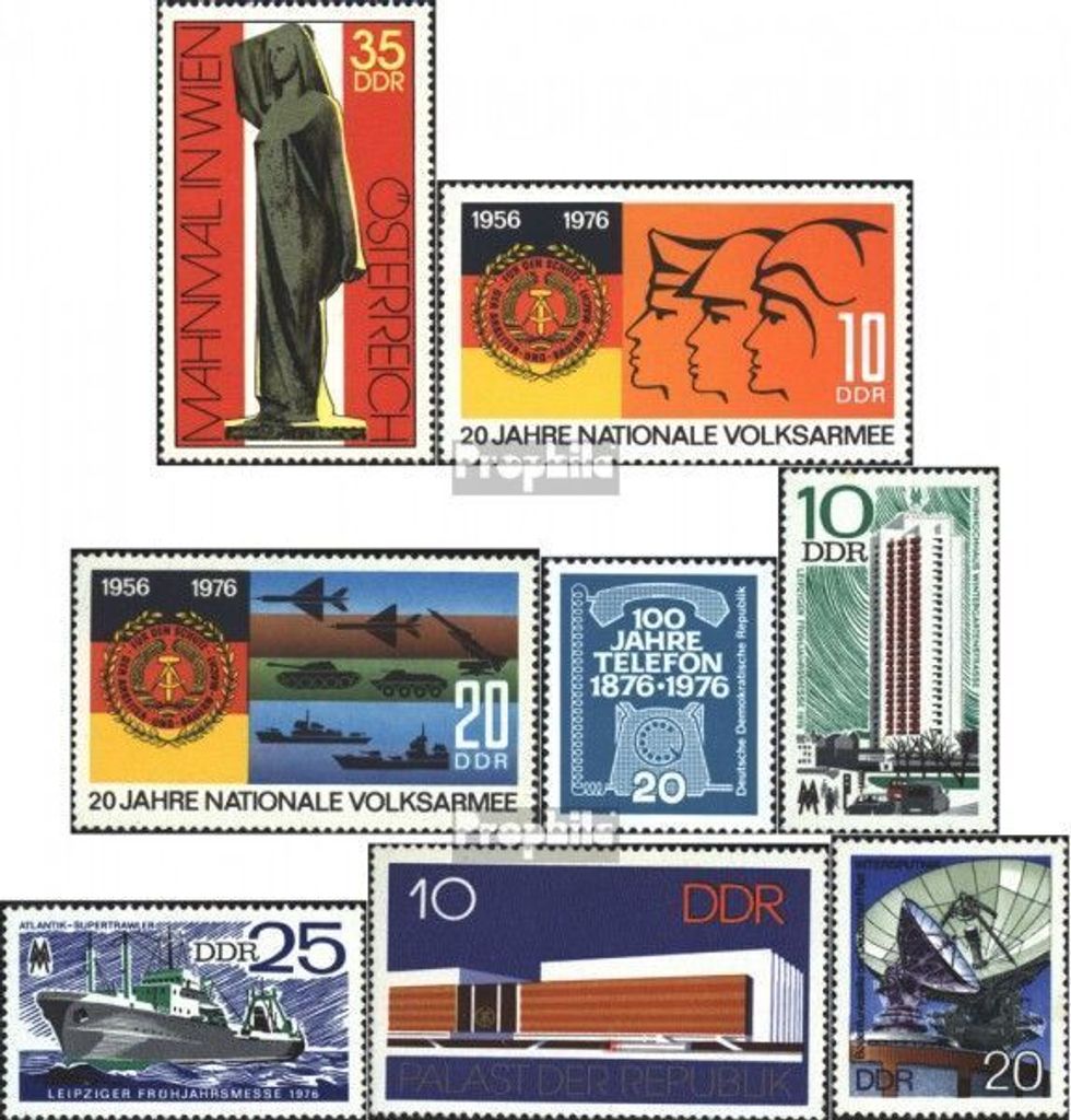 Briefmarken DDR 1975 Mi 2093,2116-2117,2118 2119-2120,2121,2122 (kompl.Ausg.) gestempelt Internationale Mahn- und Gedenkstätten