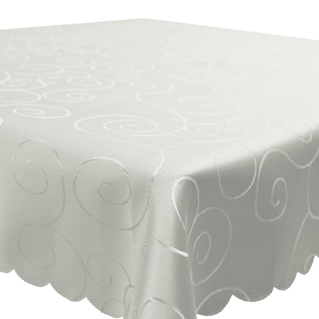 Tischdecke 160x220 cm Champagner Damast Ornamente eckig Circle Struktur bügelfrei pflegeleicht