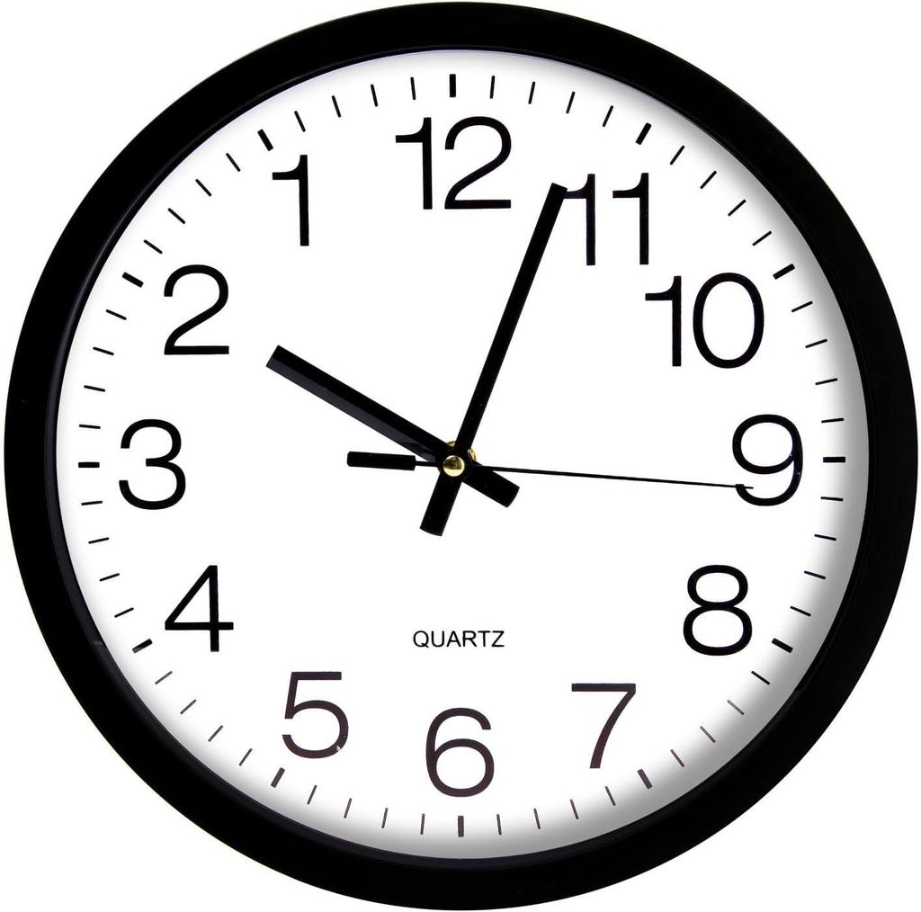 A close-up studio shot of a wall clock.