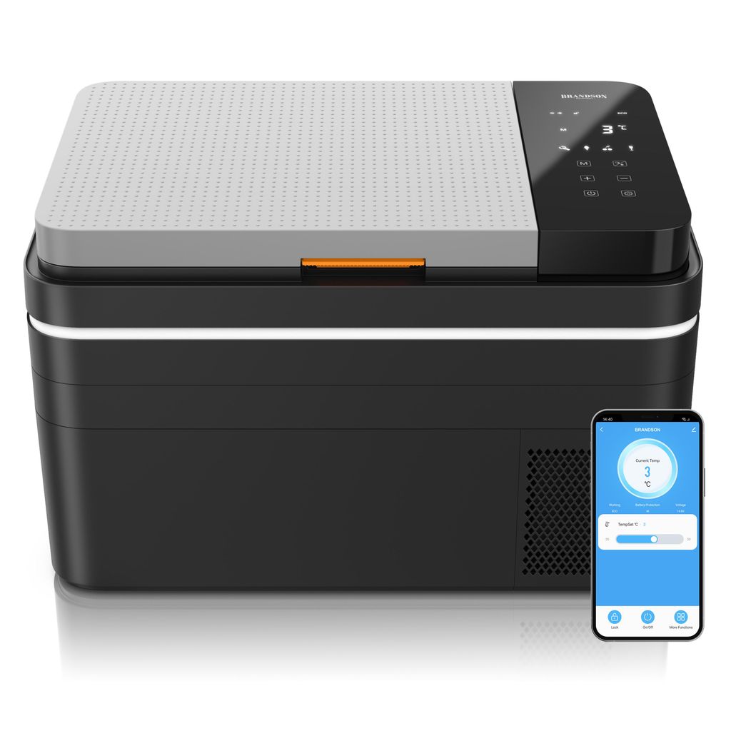 Brandson Kompressor Kühlbox elektrisch, bis – 20°C, ECO Modus, für Auto & Haus, 30 l, 12–24 V Auto/ 230 V, APP-Steuerung, UV-Sterilisation, ...