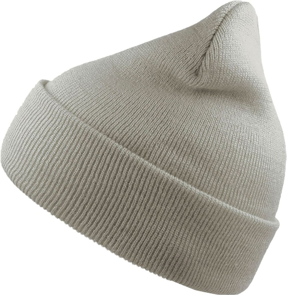 Atlantis Wind Doppel Skin Beanie mit Umschlag AB228 (Einheitsgröße) (Hellgrau)