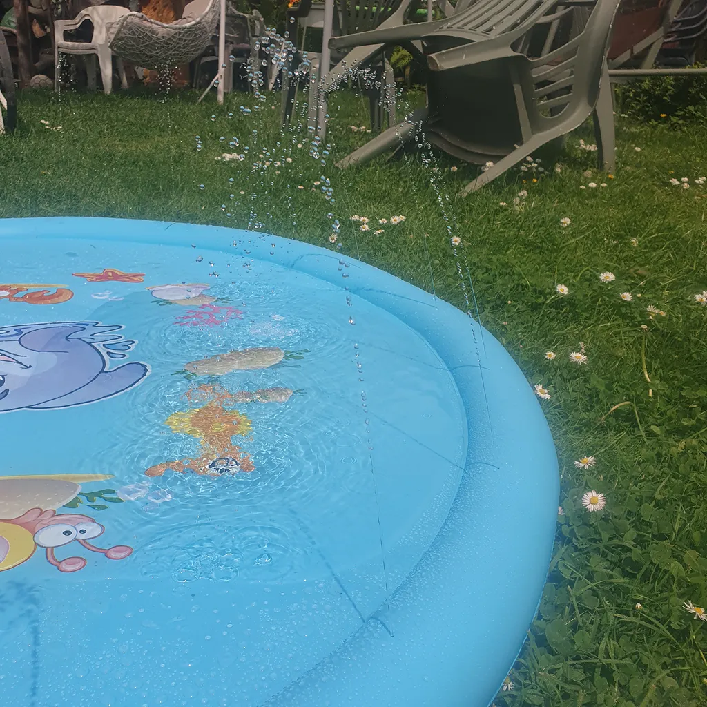 Tappetino Splash Pad 165 cm con Irrigatore Integrato Blu 23138 - 4