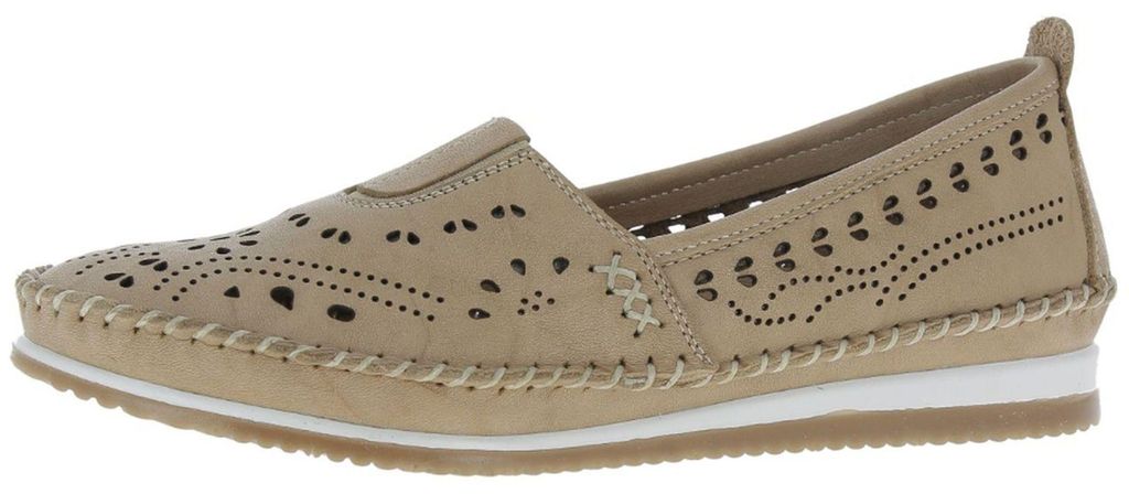 Andrea Conti Damen Slipper mit perforiertem wrinkled Leder 1889603, Größe:40 EU, Farbe:Beige