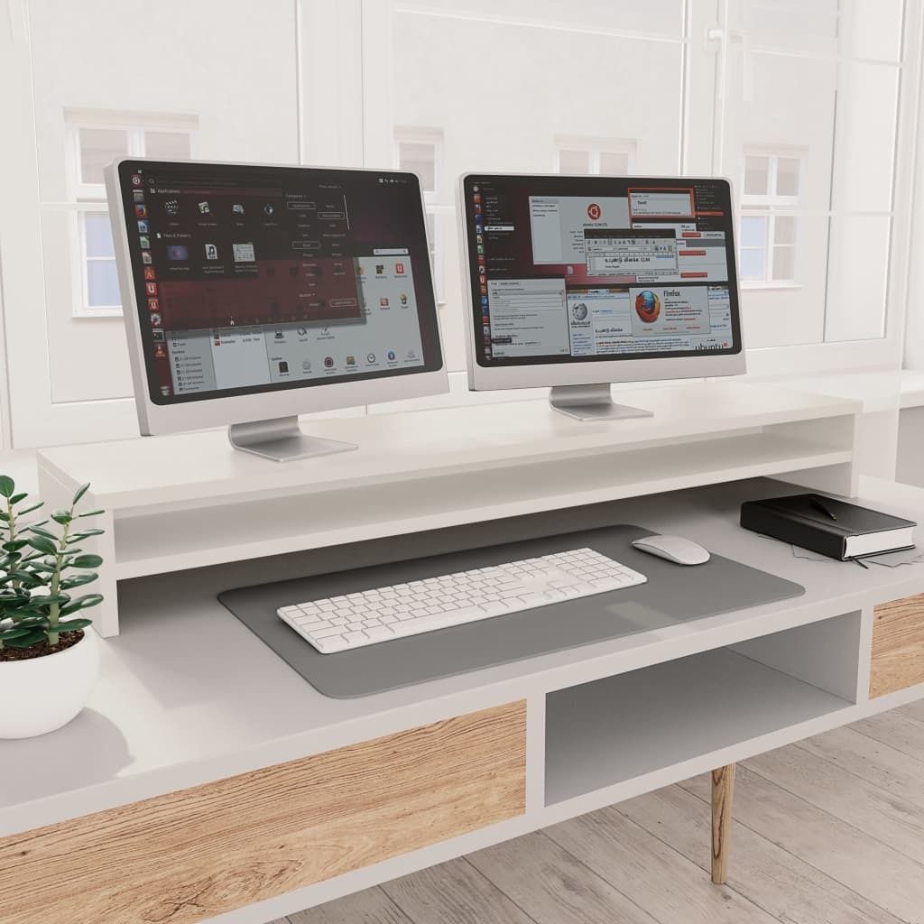 vidaXL Podstawka pod monitor biała 100 x 24 x 13 cm płyta Zdjęcie produktu 7