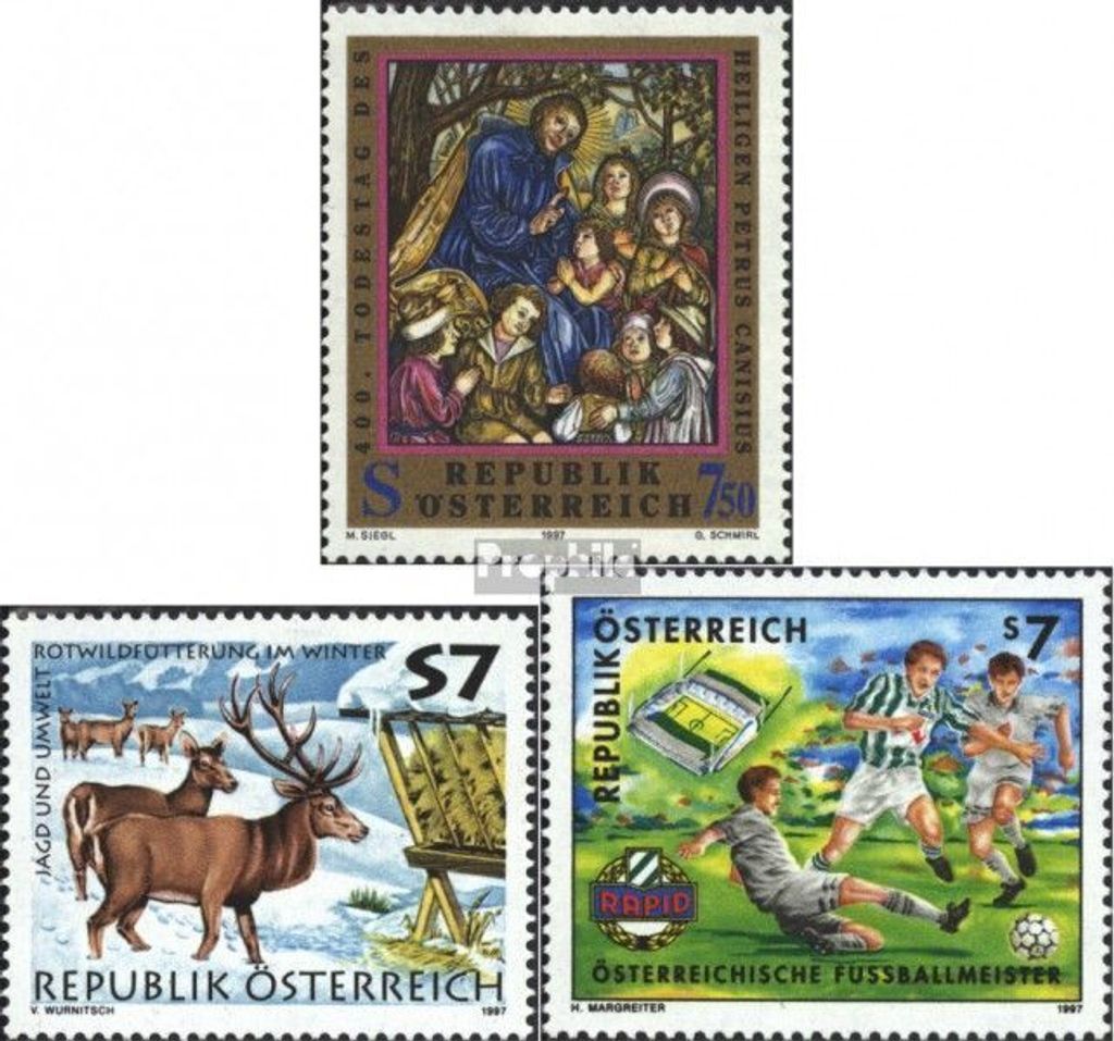 Briefmarken Österreich 1997 Mi 2215,2216,2217 (kompl.Ausg.) gestempelt Petrus Casanius