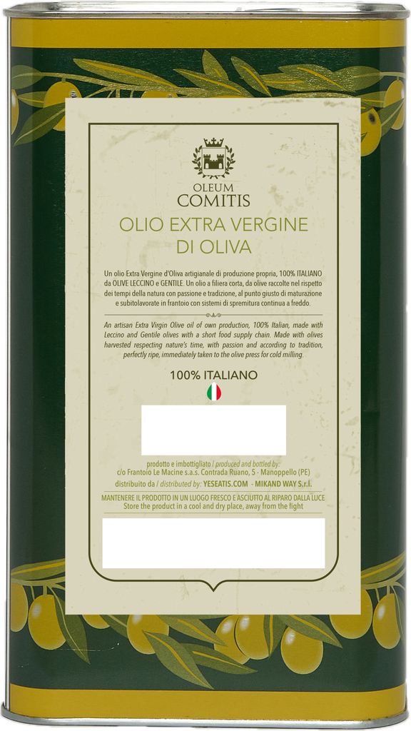 Oleum Comitis - Natives Olivenöl Extra 100% Italienisch - 3 l
