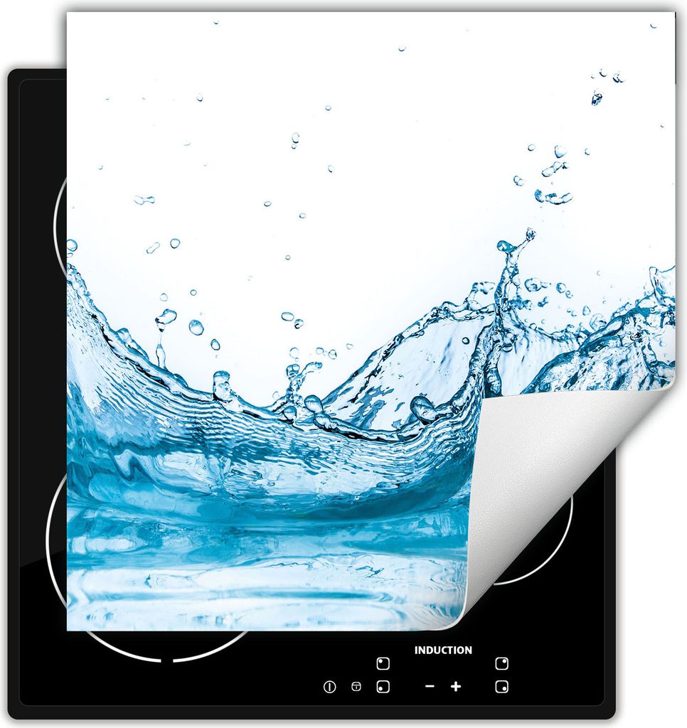 DarHaus Herdabdeckplatte 60x52 cm Anti Rutsch Matte Aufrollbar, weiß - Wasser