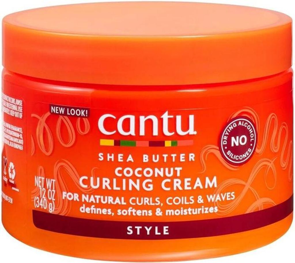 A product shot of a Cantu Coconut Curling Cream jar.