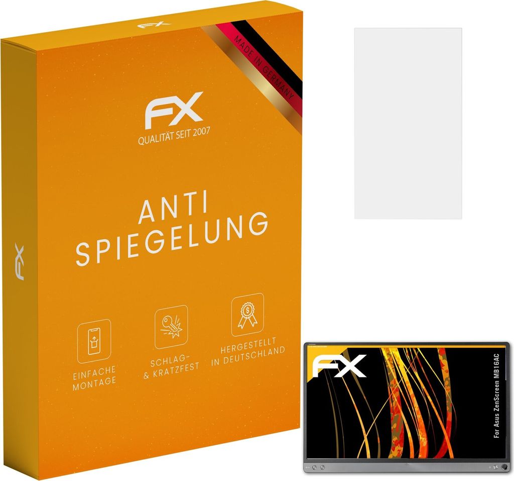 atFoliX FX-Antireflex Schutzfolie kompatibel mit Asus ZenScreen MB16AC Displayfolie